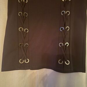 Forever 21 Black Lace-Up Pencil Skirt